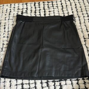 Calvin lKlein  Black A-Line Mini Skirt for Work - PU
